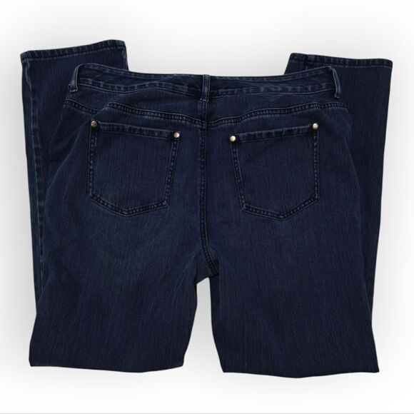 Chico's So Slimming Blue Straight Leg Jeans Classic Style Size L/12 2 - Picture 5 of 8